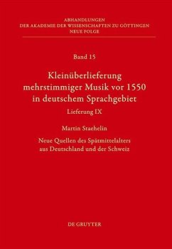 Kleinüberlieferung mehrstimmiger Musik vor 1550 in deutschem Sprachgebiet, Lieferung IX (eBook, PDF) - Staehelin, Martin