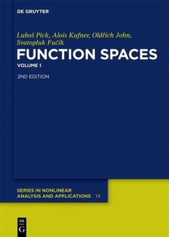 Function Spaces, 1 (eBook, PDF) - Pick, Lubos; Kufner, Alois; John, Oldrich; Fucík, Svatopluk