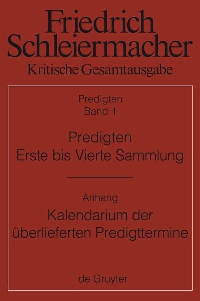 Predigten. Erste bis Vierte Sammlung (1801-1820) mit den Varianten der Neuauflagen (1806-1826) (eBook, PDF)