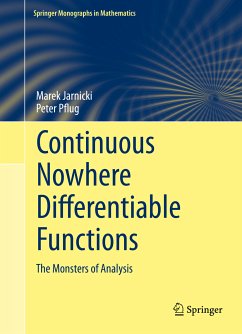 Continuous Nowhere Differentiable Functions (eBook, PDF) - Jarnicki, Marek; Pflug, Peter