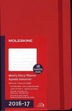 Moleskine Wochenkalender L/A5, Hard Cover, Scharlachrot 2016/2017 - MOLESKINE