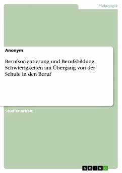 Berufsorientierung und Berufsbildung. Schwierigkeiten am Übergang von der Schule in den Beruf - Anonym