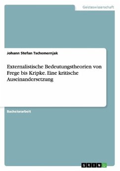 Externalistische Bedeutungstheorien von Frege bis Kripke. Eine kritische Auseinandersetzung - Tschemernjak, Johann Stefan