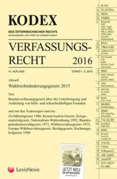 Cover KODEX Verfassungsrecht 2016 (f. Österreich)