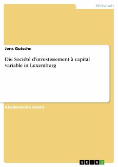 Die Société d'investissement à capital variable in Luxemburg (eBook, ePUB)