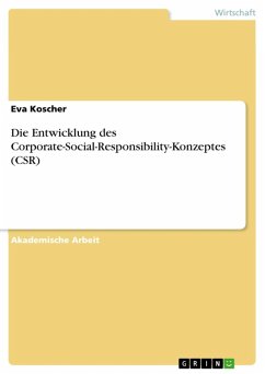 Die Entwicklung des Corporate-Social-Responsibility-Konzeptes (CSR) (eBook, ePUB) - Koscher, Eva