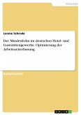 Der Mindestlohn im deutschen Hotel- und Gaststättengewerbe. Optimierung der Arbeitszeiterfassung (eBook, ePUB)