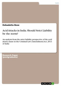 Acid Attacks in India. Should Strict Liability be the norm? (eBook, ePUB)