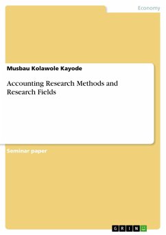 Accounting Research Methods and Research Fields (eBook, ePUB) - Kayode, Musbau Kolawole