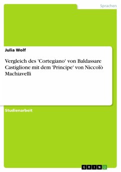 Vergleich des 'Cortegiano' von Baldassare Castiglione mit dem 'Principe' von Niccolò Machiavelli