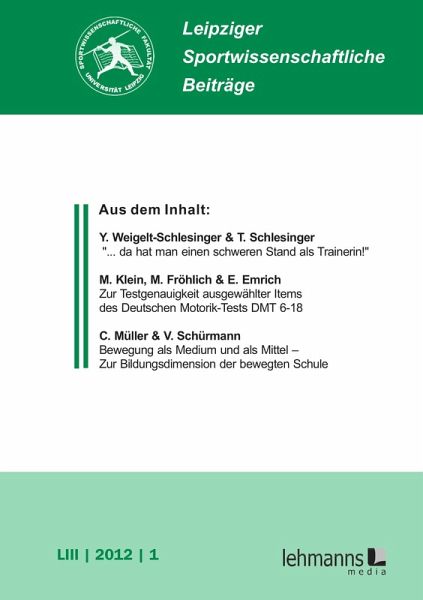 Leipziger Sportwissenschaftliche Beiträge (eBook, PDF)