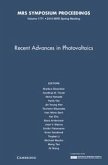 Recent Advances in Photovoltaics: Volume 1771
