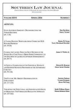 Southern Law Journal, Vol. XXVI, No. 1, Spring 2016 - Salsb