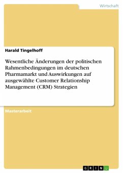 Wesentliche Änderungen der politischen Rahmenbedingungen im deutschen Pharmamarkt und Auswirkungen auf ausgewählte Customer Relationship Management (CRM) Strategien (eBook, ePUB)