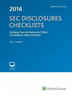 SEC Disclosures Checklists, (2016 Edition) - Mackey, Paul A.