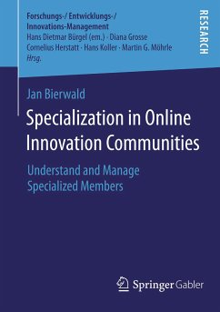 Specialization in Online Innovation Communities (eBook, PDF) - Bierwald, Jan