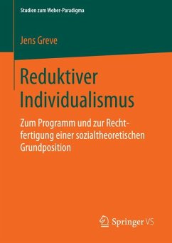 Reduktiver Individualismus (eBook, PDF) - Greve, Jens