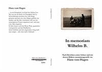 In memoriam Wilhelm B. - vom Hagen, Hans