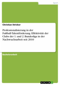 Professionalisierung in der Fußball-Talentförderung. Effektivität der Clubs der 1. und 2. Bundesliga in der Nachwuchsarbeit seit 2010 (eBook, PDF)