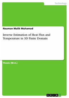 Inverse Estimation of Heat Flux and Temperature in 3D Finite Domain