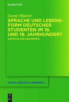 Cover Sprache und Lebensform deutscher Studenten im 18. und 19. Jahrhundert (eBook, ePUB)