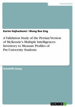 A Validation Study of the Persian Version of McKenzie's Multiple Intelligences Inventory to Measure Profiles of Pre-University Students