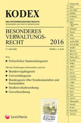KODEX Besonderes Verwaltungsrecht 2016 (f. Österreich) KODEX Besonderes Verwaltungsrecht 2016 (f. Österreich)