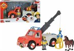 Simba 109258280 - Feuerwehrmann Sam Phoenix Rettungsfahrzeug mit Figur und Pferd