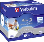 1x10 Verbatim BD-R Blu-Ray 25GB 6x Speed, printable, Jewel Case