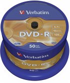 1x50 Verbatim DVD-R 4,7GB 16x Speed, matt silver