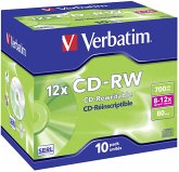 1x10 Verbatim CD-RW 80 / 700MB 8x - 12x Speed, Jewel Case