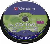 1x10 Verbatim CD-RW 80 / 700MB 10x Speed, Spindel