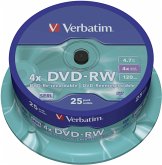 1x25 Verbatim DVD-RW 4,7GB 4x Speed, matt silver