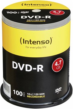 1x100 Intenso DVD-R 4,7GB 16x Speed, Cakebox