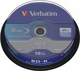 1x10 Verbatim BD-R Blu-Ray 25GB 6x Speed, white blue Cakebox