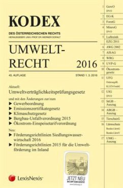 Cover KODEX Umweltrecht 2016 (f. Österreich)