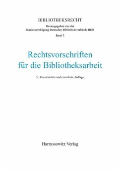 Cover Rechtsvorschriften für die Bibliotheksarbeit (eBook, PDF)