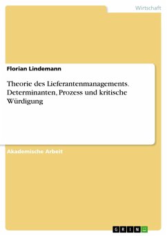 Theorie des Lieferantenmanagements. Determinanten, Prozess und kritische Würdigung (eBook, ePUB)