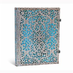 Paperblanks Maya Blue Silver Filigree Collection Hardcover Ultra Lined Clasp Closure 240 Pg 120 GSM