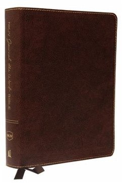 NKJV, Journal the Word Bible, Large Print, Bonded Leather, Brown, Red Letter Edition - Thomas Nelson