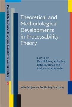 Cover Theoretical and Methodological Developments in Processability Theory (eBook, PDF)