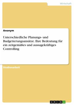 Unterschiedliche Planungs- und Budgetierungsansätze. Ihre Bedeutung für ein zeitgemäßes und aussagekräftiges Controlling (eBook, PDF)