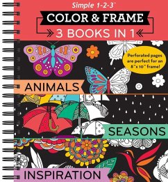 Color & Frame - 3 Books in 1 - Animals, Seasons, Inspiration (Adult Coloring Book) - New Seasons; Publications International Ltd