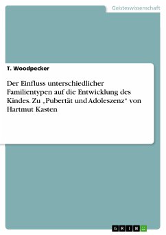 Der Einfluss unterschiedlicher Familientypen auf die Entwicklung des Kindes. Zu „Pubertät und Adoleszenz“ von Hartmut Kasten (eBook, PDF) - Woodpecker, T.