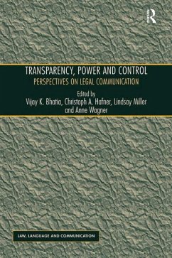 Transparency, Power, and Control (eBook, PDF) - Hafner, Christoph A.; Wagner, Anne