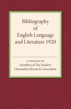 Bibliography of English Language and Literature 1920