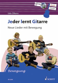 Cover Jeder lernt Gitarre - Neue Lieder mit Bewegung, m. Audio-CD