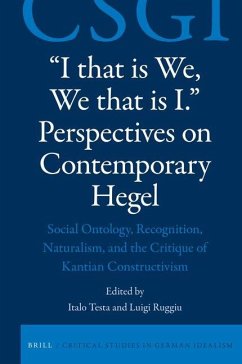 I That Is We, We That Is I. Perspectives on Contemporary Hegel