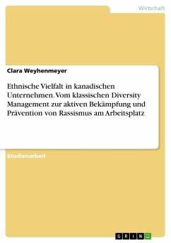 Ethnische Vielfalt in kanadischen Unternehmen. Vom klassischen Diversity Management zur aktiven Bekämpfung und Prävention von Rassismus am Arbeitsplatz - Weyhenmeyer, Clara