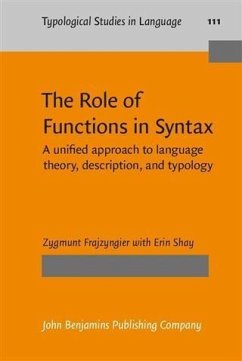 Role of Functions in Syntax (eBook, PDF) - Frajzyngier, Zygmunt